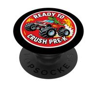 Ready To Crush Pre-K T-rex Dino Monster Truck Scuola Ragazzi PopSockets PopGrip Adesivo