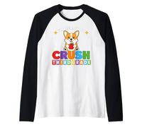 Ready to Crush Third Grade Corgi Dog Day of School 3rd Grade Maglia con Maniche Raglan