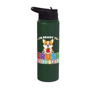 Ready to Crush Third Grade Corgi Dog Day of School 3rd Grade Stainless Steel Insulated Water Bottle