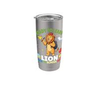 Ready To Learn Lion Back To School 2026 Studente Ragazzo Ragazza Kid Bicchiere termico in acciaio inox doppia parete