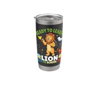 Ready To Learn Lion Back To School 2026 Studente Ragazzo Ragazza Kid Bicchiere termico in acciaio inox doppia parete