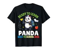 Ready To Learn Panda Back To School 2026 Studente Ragazzi Ragazze Maglietta