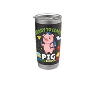 Ready To Learn Pig Back To School 2026 Studente Ragazzo Ragazza Kid Bicchiere termico in acciaio inox doppia parete