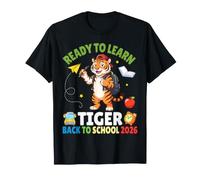 Ready To Learn Tiger Back To School 2026 Studente Ragazzi Ragazze Maglietta