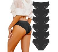 READY TO LOVE Mutande Donna Pizzo Slip Donna Senza Cuciture Mutande Donna Brasiliana Intimo Femminile Morbido E Confortevole 6 Pezzi XL