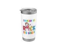 Ready To Rock 3rd Grade Dabbing Unicorn Back To School Bicchiere termico in acciaio inox doppia parete
