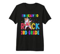 Ready To Rock 3rd Grade Dabbing Unicorn Back To School Maglietta Premium