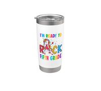 Ready To Rock Fifth Grade Dabbing Unicorn Back To School Bicchiere termico in acciaio inox doppia parete