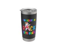 Ready To Rock Fifth Grade Dabbing Unicorn Back To School Bicchiere termico in acciaio inox doppia parete