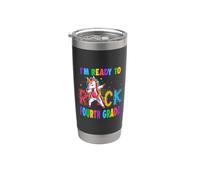 Ready To Rock Fourth Grade Dabbing Unicorn Back To School Bicchiere termico in acciaio inox doppia parete