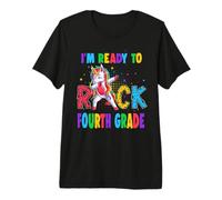 Ready To Rock Fourth Grade Dabbing Unicorn Back To School Maglietta Premium