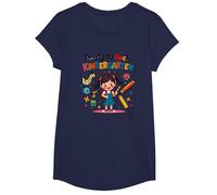 Ready to Rock Kindergarten First Day Girl Zaino Matita Maglietta, Ragazze, Navy, S
