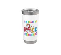 Ready To Rock Second Grade Dabbing Unicorn Back To School Bicchiere termico in acciaio inox doppia parete