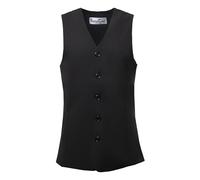 Ready4Dance Gilet Uomo Orleando Nero per Danza Standard e Ballo da Sala Scollatura a V, 5 Bottoni, Spacchi Laterali Tessuto Tecnico Elasticizzato Made in Italy, Taglie S-4XL, M