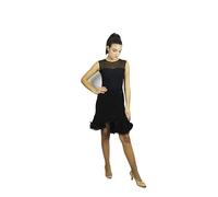 Ready4Dance gonna da ballo latino per bambina e ragazza 8-16 Anni, vita alta in microfibra con baschina, arricciatura posteriore e crinolina - Elegante gonna allenamento e gara Made in Italy