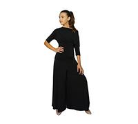 Ready4Dance Pantagonna per la Danza Standard e Ballo da Sala Ideale per l'allenamento Colore Nero in Morbido Tessuto Elasticizzato
