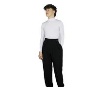 Ready4Dance Pantalone Tampico Uomo Latino Americano a Vita Alta, Nero, Ampio Volume con 2 Pieghe, Tasche Laterali, Taglio Slim alla Caviglia,Taglia XS a XL, Retro