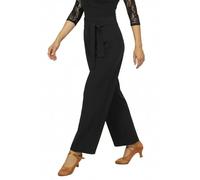 Ready4Dance Pantaloni Zaria da Donna per Danza Sportiva - Eleganti con Cintura a Fiocco, Comodi e Flessibili, Made in Italy, Disponibili in Nero e Taglie L