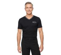Ready4Dance T-Shirt Uomo in Cotone ed Elastane con Scollo a V e Maniche Corte Ideale per Gli allenamenti di Danza e Tempo Libero (IT, Testo, S, Regular, Regular, 05 Nero)
