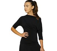 Ready4Dance Top Donna Elegante con Scollo a Barca e Maniche a Kimono - Perfetto per Ballo da Sala, Danza Standard e Latino