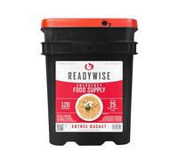 ReadyWise, 120 porzioni, Solo pranzo e cena, 13 ricette diverse, Secchio da asporto, Liofilizzato, 25 anni di durata, 7 giorni per 2 persone