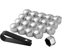 REAGAR Copri Bulloni Cerchi Auto per Ford C-Max 2013-2017, Esagonale Copri Bulloni Cromati Copriviti Protettivi Ruote con Antifurto,B-Silver
