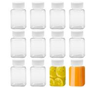 ReaJoys - Confezione da 12 bottiglie vuote in plastica trasparente con tappo per succo d'acqua e latte, 100 ml