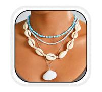 Reaky Collane Boho con perline collana a strati con conchiglie accessori da spiaggia per le donne
