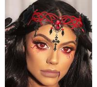 Reaky Copricapo gotico nero per Halloween, accessori per capelli da donna | Fasce per capelli per Halloween con fiori, accessori gotici per capelli da donna
