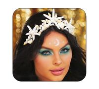 Reaky Diademi e corone con stella marina, fasce da sposa argentate, copricapo con perle, accessori per capelli da donna