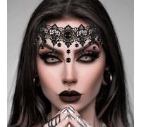 Reaky Fasce per capelli per Halloween, con strass neri, accessori per capelli da donna
