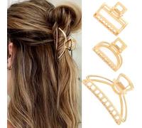 Reaky Fermaglio per capelli in metallo dorato, mini fermaglio per capelli da donna (oro)