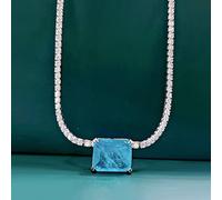 Real 12 mm Emerald Tourmaline Diamond Pandant Collana per Donne Ciondoli Regali di Matrimonio