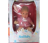 Real Baby Wide Eyed Hasbro anni 80 vintage Design By Judith Turner Abito Rosa