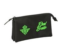 safta Real Betis Balompe - Astuccio triplo, astuccio per bambini, ideale per bambini in età scolastica, comodo e versatile, qualità e resistenza, 22 x 3 x 12 cm