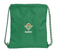 REAL BETIS BALOMPIE - Zaino a sacco piatto grande, ideale per bambini di diverse età, tessuto riciclabile, comodo e versatile, qualità e resistenza, 35 x 40 cm, colore verde, Verde, Estándar, Casual