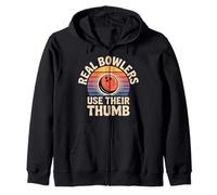 Real Bowlers Use Their Thumb Tecnica di Bowling |- Felpa con Cappuccio