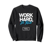Real Broker Work Hard Be Kind Valore Base Bianco e Blu Felpa