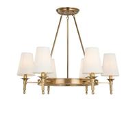 Real Copper Round Chandelier for Bedroom Kitchen Dining Room Living Room Modern Bronze Ceiling Chandelier E14 Lighting Fixtures