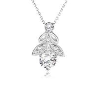 Real D Color VVS1 2ct Moissanite Necklace Pendant 100% Sterling Silver Elegant Leaf Wedding Women's Jewelery