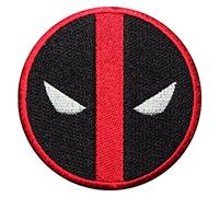Real Empire, Toppa ricamata termoadesiva, da stirare o cucire, con logo di "Deadpool", per costumi, vestiti, magliette, borse e giacche (414)
