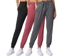 Real Essentials Confezione da 3: pantaloni da jogging da donna ultra morbidi da yoga, con tasche e coulisse (disponibili in taglie forti), Set 6, S