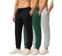 Real Essentials - Confezione da 3 Pantaloni Sportivi da Uomo in Pile Tecnico Ultra Morbido con Tasche, Disponibili Anche in Taglie per Persone Alte e di corporatura Robusta (Big & Tall), Set C., 3XL