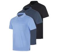 Real Essentials Confezione da 3: Polo da Uomo a Maniche Corte con Colletto Asciutto e Tasca - Active Casual (Disponibile Big & Tall), Set da 4., M