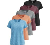 Real Essentials Confezione da 5: Maglietta Sportiva da Donna Dry Fit Tech Stretch a Maniche Corte Girocollo (Disponibile in Taglie Forti), Set da 2., XX-Large