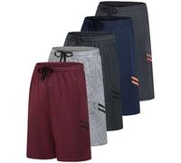 Real Essentials - Confezione da 5 Pantaloncini Sportivi da Uomo Dry-Fit, Resistenti al Sudore, XL