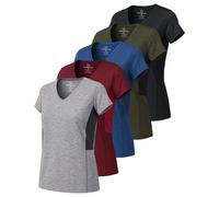 Real Essentials Ladies Dry Fit V Neck T-Shirt, Set da 3, XL Donna