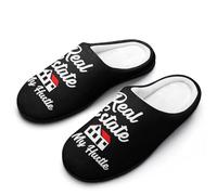 Real Estate is My Hustle Pantofole da uomo per interni ed esterni con suola in gomma, Stile:, 43 1/3 EU