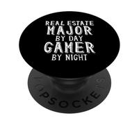 Real Estate Major By Day Gamer By Night Relator Student PopSockets PopGrip Adesivo