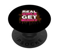 Real Girls get muddy Muddy Race fango Mud Run PopSockets PopGrip Adesivo